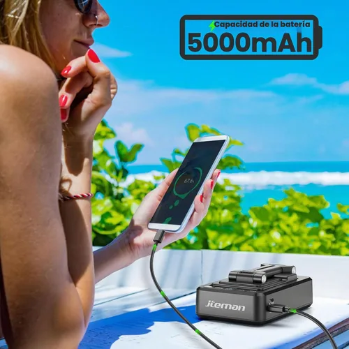 Vista 3 de JTEMAN Soporte para teléfono celular con altavoz Bluetooth y función