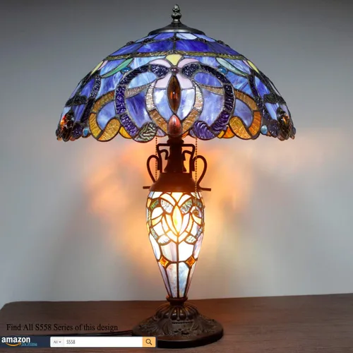 Vista 9 de WERFACTORY Tiffany Lamp Series - Pantalla decorativa para sala de estar y dormitorio