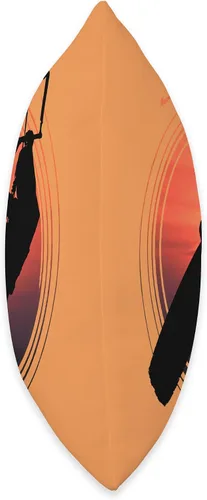 Vista 2 de Kitesurf Gifts and Surf Lover Tees by taiche Kitesurfing Lover Black Silhouette Sunset Throw Pillow, 18x18, Multicolor