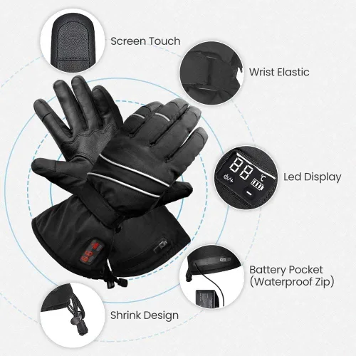 Vista 7 de Rechargeable Heated Gloves Touchscreen Gloves for Women and Men with Battery XXL