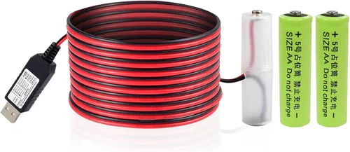 Vista 11 de Kit de reemplazo de eliminador de batería USB AA de 5 V a 1.5 V, 1 cable de conexión AA de 78 pulgadas (1AA-1.5V)