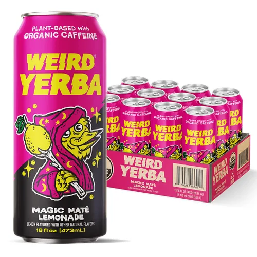 Vista 16 de Bebe Weird Organic Acai Pomegranate Yerba Mate – Latas de 16 onzas, 160 mg de cafeína orgánica, paquete de 12 – Alternativa a bebidas energéticas