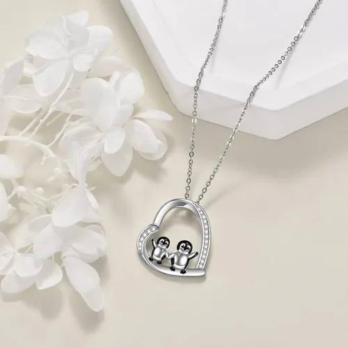 Vista 5 de YAFEINI Cute Animal Necklace Sterling Silver TurtleDragonElephantFoxMermaid Jewelry Gifts for Girls Daughter Granddaughter