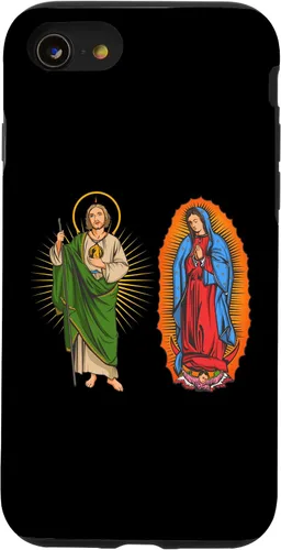 Vista 18 de Funda para iPhone 16 Virgen de Guadalupe con San Judas Tadeo