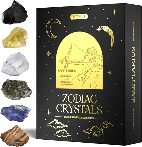 Vista 9 de Wyspell Juego de Cristales de Acuario – 6 Cristales de Acuario en Bruto y Piedras Curativas – Regalos de Acuario para Mujeres – Regalos