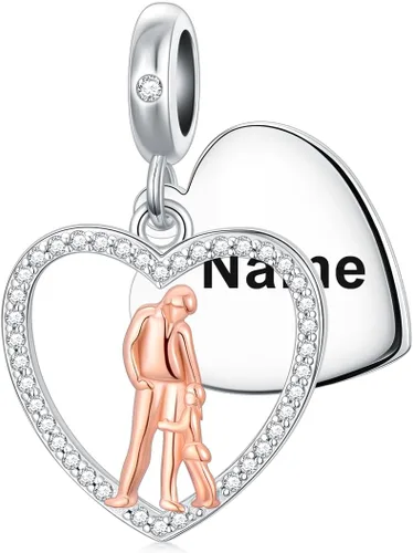 Vista 70 de PROESS Dije para padre, madre e hija, pulsera de plata de ley para pulseras, regalos de cumpleaños, día de San Valentín, para hija, madre, amante