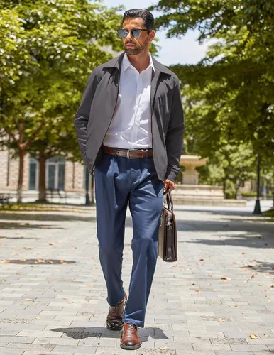 Vista 3 de COOFANDY Chaqueta ligera con cremallera para hombre Eisenhower para trabajo, oficina, casual, para golf