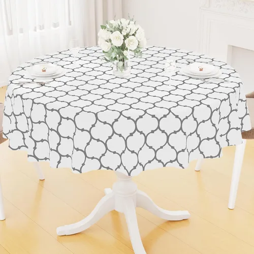 Vista 57 de Smiry - Mantel cuadrado de vinilo impermeable con respaldo de franela para mesas cuadradas, manteles de plástico lavables a prueba de derrames