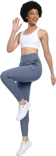 Vista 3 de WHOUARE Pantalones deportivos para mujer, leggings deportivos de entrenamiento con bolsillos, cintura alta, pantalones de yoga para gimnasio, correr