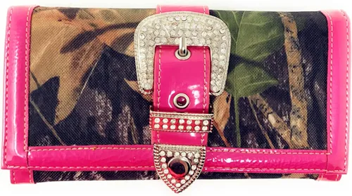 Vista 5 de Cartera de hombro con hebilla de camuflaje para mujer, multicolor