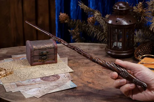 Vista 2 de Handicraftviet Varitas de Pájaro de Madera Talladas a Mano de 15 Pulgadas para Brujería Coleccionable y Cosplay, Varita Mágica Regalo para Niños
