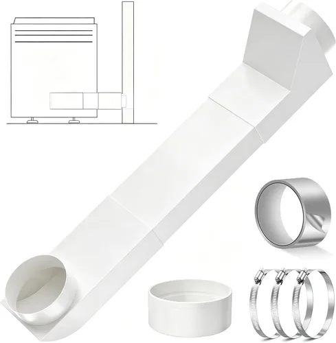 Vista 10 de Periscope Dryer Vent, 29-45" Telescoping Dryer Vent Stainless Steel Adjustable Dryer Vent for Tight Space Flat Duct Slim Exhaust Pipe Hose Negro