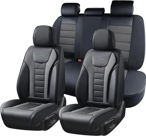 Vista 33 de Coverado Juego completo de fundas de asiento de automóvil, protector impermeable para asiento de automóvil, cojín de asiento de cuero, fundas
