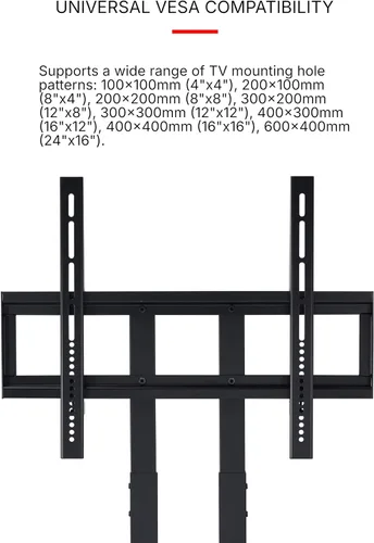 Vista 5 de Proman Porducts ST17176 Marco - Soporte para TV de hasta 86 pulgadas, altura ajustable y estantería, color negro