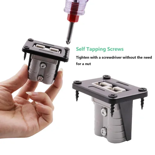 Vista 2 de Conector de conexión rápida de batería de 50 amperios, batería de calibre 6-12, kit de conector de cable de desconexión rápida con soporte