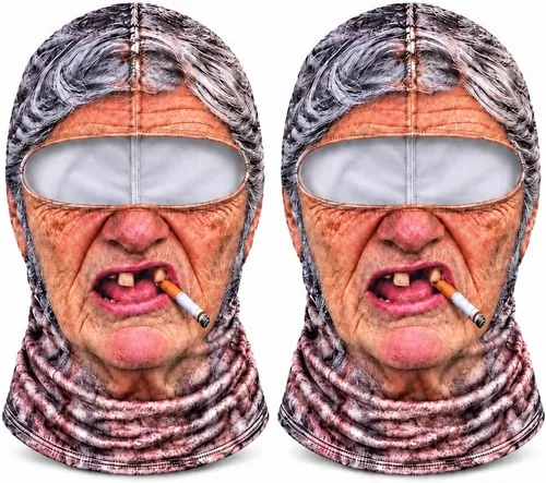Vista 15 de Realistic Funny Ski Mask for Men Women, Old Man Frosty Face Ski Mask #A3