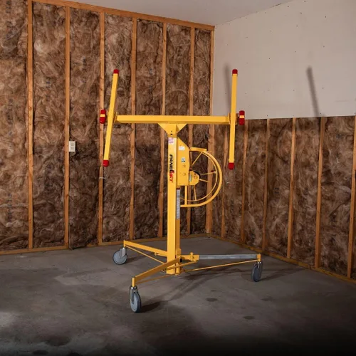 Vista 3 de Panellift® The Original Drywall Lift 439, polipasto de chapa de accionamiento de cadena de grado profesional para paredes y techos, elevación máxima