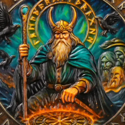 Vista 5 de AtSKnSK Moneda vikinga (magia de Odín)