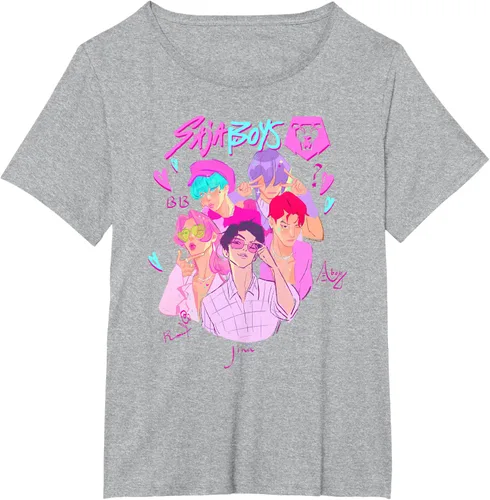 Vista 43 de Kpop Demon Hunters Camiseta Saja Boys Heartthrob con licencia