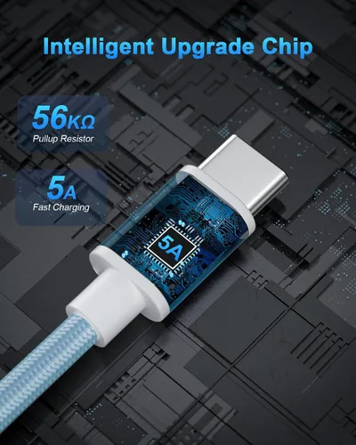 Vista 4 de TSKYBEAR Cable USB C a USB C – Cable de carga rápida de 100 W tipo C a C de repuesto para iPhone 15 Pro Max/Plus Samsung iPad Pro/Air/mini MacBook