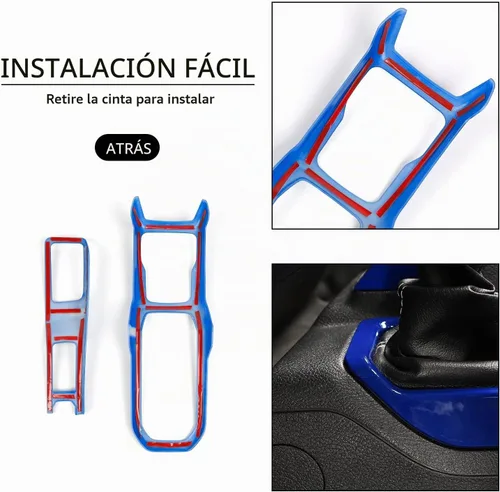Vista 7 de Consola Central 4WD Panel de Cambio de Marchas y Portavasos para 2018-2024+ Jeep Wrangler JL JLU Gladiator JT (Azul)