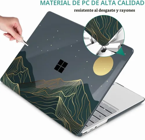 Vista 5 de Mektron Funda para laptop Microsoft Surface GO 3 de 12.4 pulgadas, compatible con Go 2/1, versión 2022-2020, modelo 1943/2013, carcasa rígida