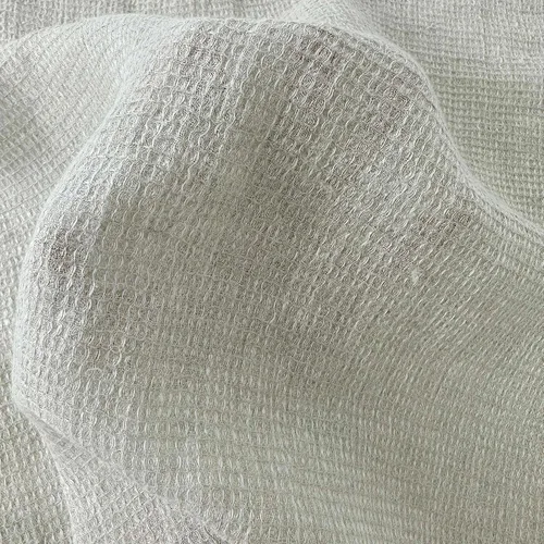 Vista 2 de Tela de tweed de gofre de lino 7349 7350 Natural