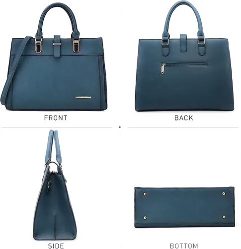 Vista 3 de Bolso de mano para mujer con solapa, bolso de hombro con correa, bolso de mano con asa superior, bolso tote, bolso satchel, monedero, bolso