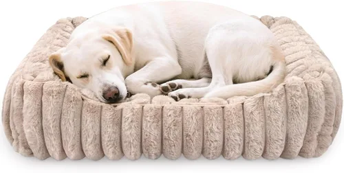 Vista 7 de Cama ultrasuave para perros y gatos pequeños y medianos, lavable a máquina, cama rectangular para mascotas con parte inferior antideslizante, tapete