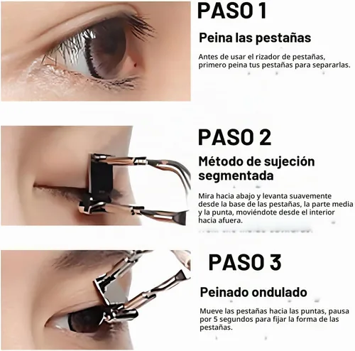Vista 3 de Rizador de pestañas, rizador de pestañas para pestañas cortas, agarre cómodo, pestañas rizadas dramáticamente para un levantamiento de pestañas