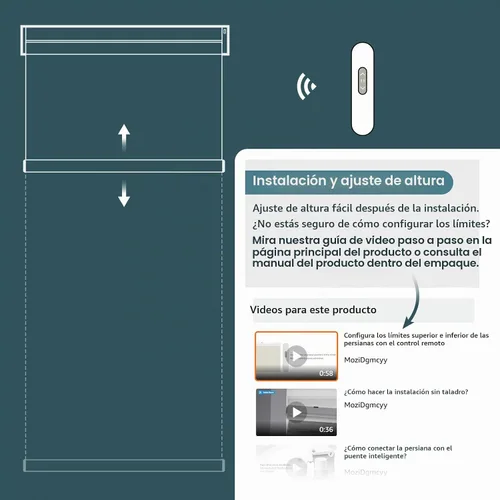 Vista 7 de Persianas motorizadas sin taladro, persianas automáticas para ventanas, persianas enrollables eléctricas con control remoto, persianas inteligentes