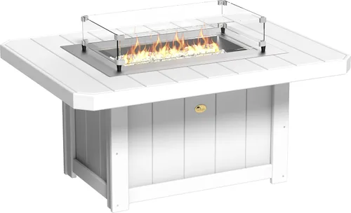 Vista 22 de LuxCraft Mesa rectangular de gas propano de 51 pulgadas para patio al aire libre con protector contra el viento de vidrio templado y cubierta