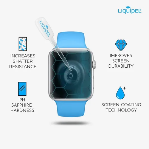 Vista 5 de Protector de pantalla de vidrio líquido Apple Watch 9H dureza universal para relojes y wearables con un plan de protección de $150 "You Break It, We