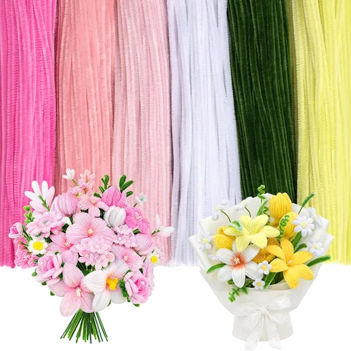 Vista 21 de Peryiter - Paquete de 500 limpiapipas para manualidades, macaron, 12 Macarrón