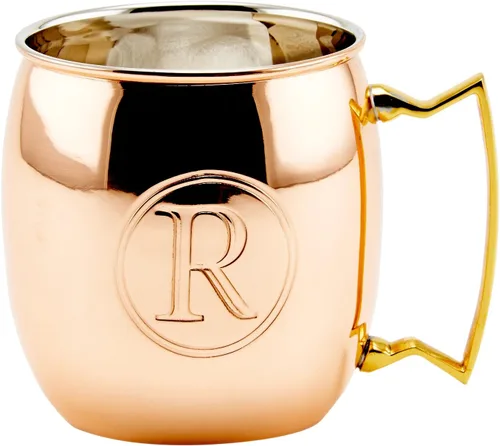 Vista 13 de Old Dutch International Taza sólida Moscow Mule, 16 onzas, monograma A, cobre