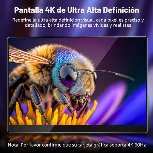 Vista 4 de InnoView Monitor portátil OLED de 14 pulgadas 4k UHD 3840x2400 Monitor portátil 100% DCI-P3 100000:1Contraste Altavoces integrados, monitores