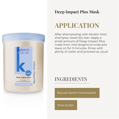 Vista 4 de SALERM - Mascarilla Hidratante para el Cabello - Deep Impact Plus - 33.8 fl oz - Hidratación profunda del cabello - Para usar después