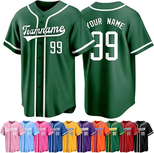 Vista 5 de Custom Baseball Jersey Personalized Short Sleeve Team Sport Uniform Baseball Shirt for Men Women Youth Boy