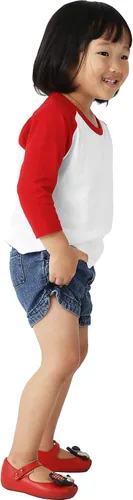 Vista 3 de Camiseta de béisbol Ma Croix para bebés y jóvenes de manga raglán 34 Slim Comfort Fit Jersey niños niños pequeños Tee