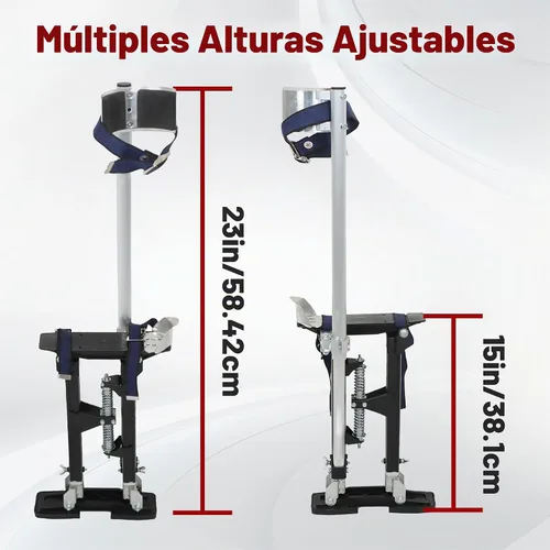 Vista 5 de findmall Zancos de Herramienta de Aluminio Ajustables de Grado de 15-23 Pulgadas para Paneles de Yeso para Pintar o Limpiar