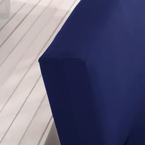 Vista 5 de Funda elástica para futón sin brazos, funda plegable para sofá cama con parte inferior elástica, lavable a máquina (azul oscuro)