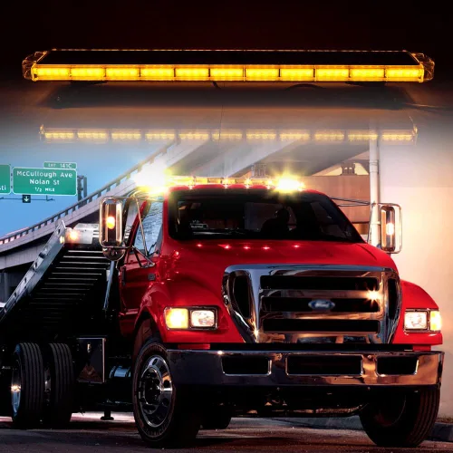 Vista 9 de 47" Barra de Luz de 108 LED para Coche - Luces Estroboscópicas Ámbar de Advertencia Con 15 Modos de Parpadeo para Construcción, Camiones de 47" 108