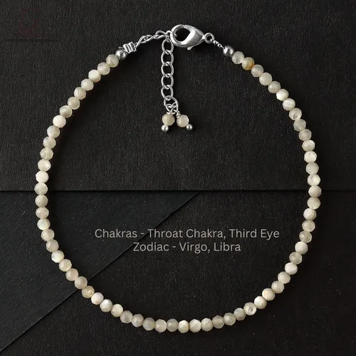 Vista 4 de Pulsera de cuentas de piedras preciosas de 0.118 in