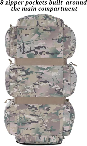 Vista 3 de Bolsa de lona militar grande de 100 L, bolsa de lona para despliegue, equipo deportivo, bolsa de equipaje de viaje con correas desmontables para AT