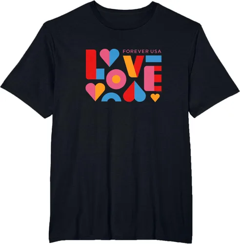 Vista 24 de USPS Camiseta Forever USA Love, Negro