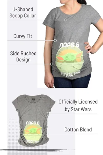 Vista 3 de Mandalorian Child Nap Snacks Baby Yoda - Camiseta de maternidad para mujer
