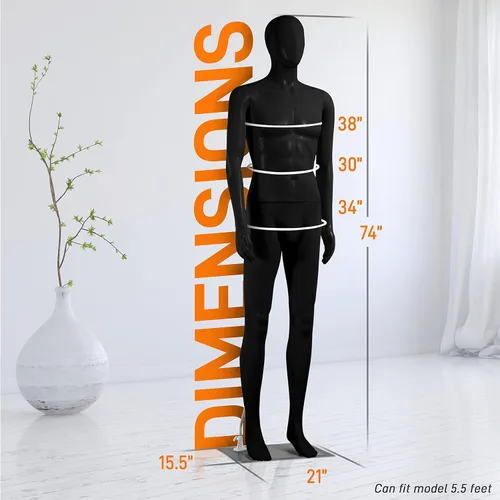 Vista 3 de SereneLife Maniquíes ajustables masculinos y femeninos de cuerpo completo-73 y cuerpo-68.9 formas de vestido de hombre desmontables figura entera