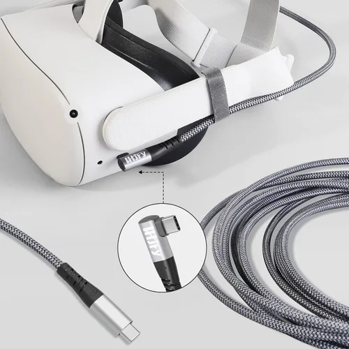 Vista 4 de LHJRY Cable de enlace de 20 pies compatible con Quest2Quest ProPico 4 accesorios, PCSteam VR, cable de transferencia de datos de alta velocidad
