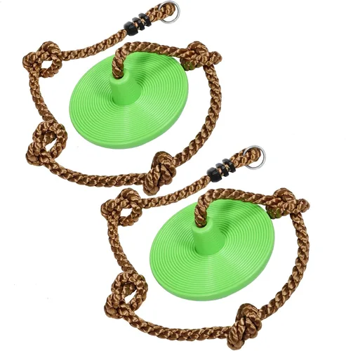 Vista 11 de REDCAMP Columpios de cuerda de escalada para árboles, asiento de columpio de disco de plástico resistente para niños y adultos con correa