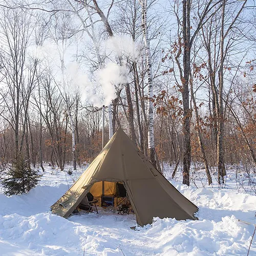 Vista 8 de POMOLY Tipi Tent Camping Hot Tents, Bromance 70 Pyramid with 3 Stove Jacks for 2-4 Person Hiking Hunting